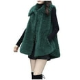 thumbnail image 2 of Antinious Fleece Jacket Women Sleeveless Solid Casual Lapel Button Outerwear,Trench Coat Women,Jackets for Women Trendy,Green,M, 2 of 5