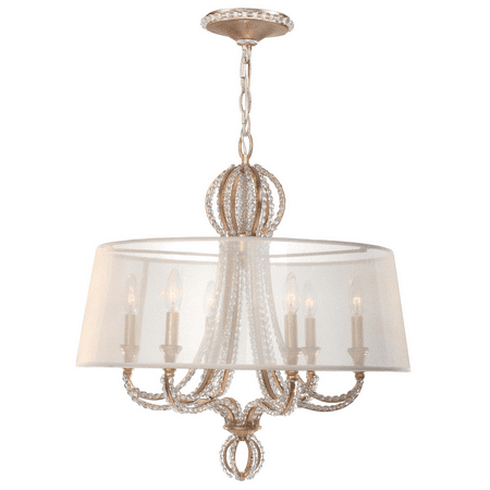 

Distressed Twilight Tone Finish Chandeliers 24 Wide Wrought Iron Material Candelabra 6 Light Fixture