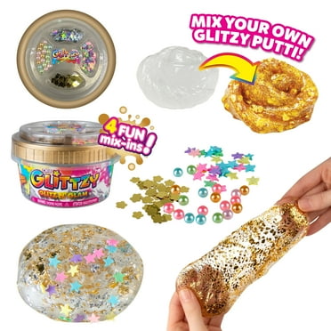 ORB Glittzy Glitz N' Glam 2 Pack - Fun, Design Your Own Sensory Slime with Mix-ins - Includes Gold and Silver Leaf to Color Your Slime - Perfect for Play, Stress Relief or Gifts for Kids & Adults
