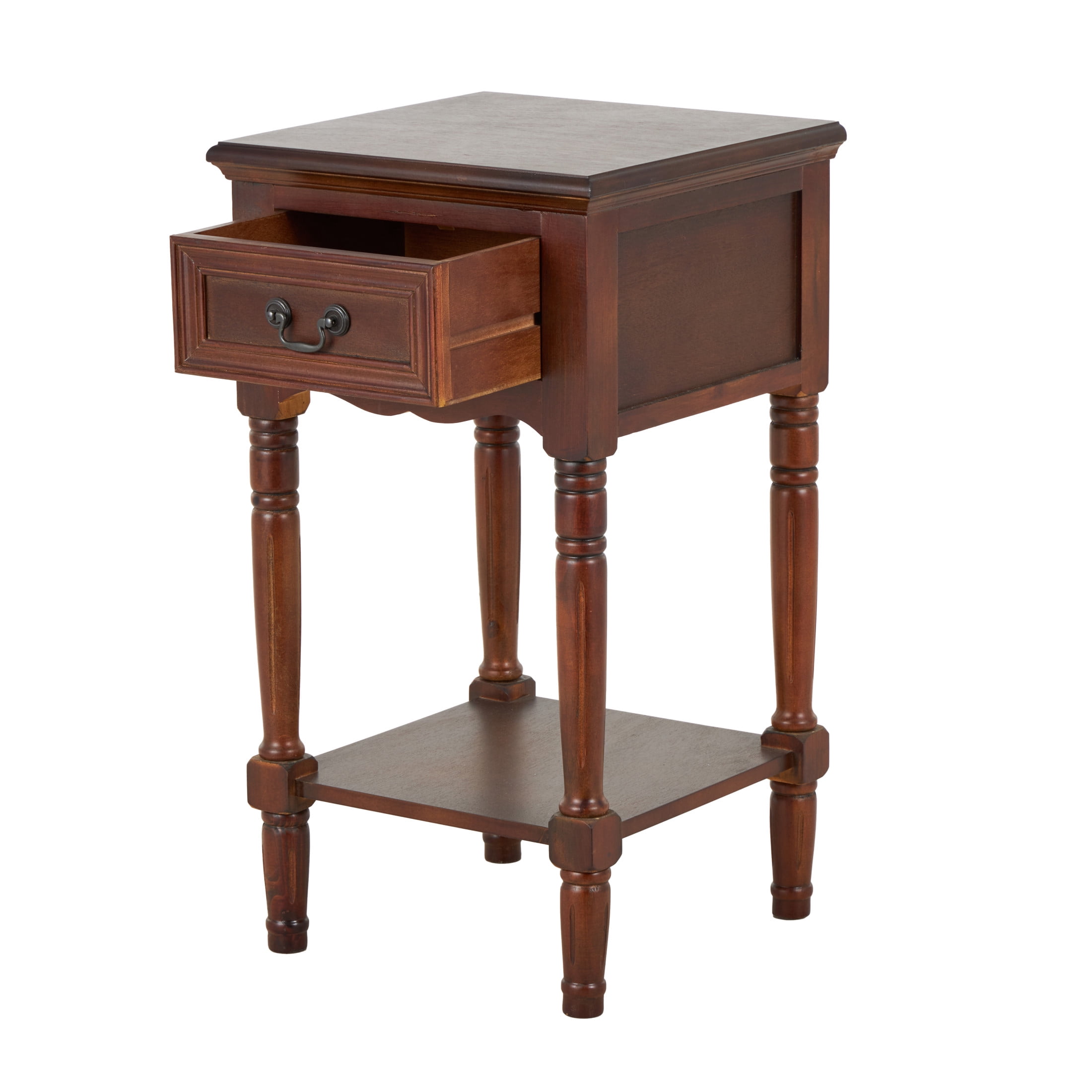DecMode 16" x 29" Brown Wood 1 Drawer Accent Table, 1-Piece