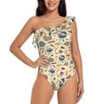 thumbnail image 4 of Daiia Barbecue And Grill Women's One Piece Swimsuits Personalized One Shoulder Swimwear Asymmetric Ruffle Bathing Suits-Medium, 4 of 8