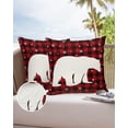 thumbnail image 6 of Pack of 2 Outdoor Pillow Covers, Christmas Buffalo Plaid Red and Black Polar Bear Waterproof Square Throw Pillowcase Cushion Decorative Pillow Covers for Couch Patio Tent, 26x26 in, 6 of 6