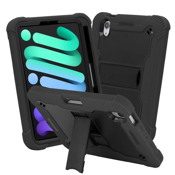 KIQ Guardian Series Rugged Case for IPad Mini 6 Case/iPad Mini Case 6th Generation 2021 8.3 Inch Cover - Black