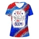 thumbnail image 4 of Tops Cortos para las Mujeres Día de la Independencia Patriótica Impreso Cuello en V, Camiseta Casual de Manga Corta para Diario, Hogar Y Cómodo, 4 of 4