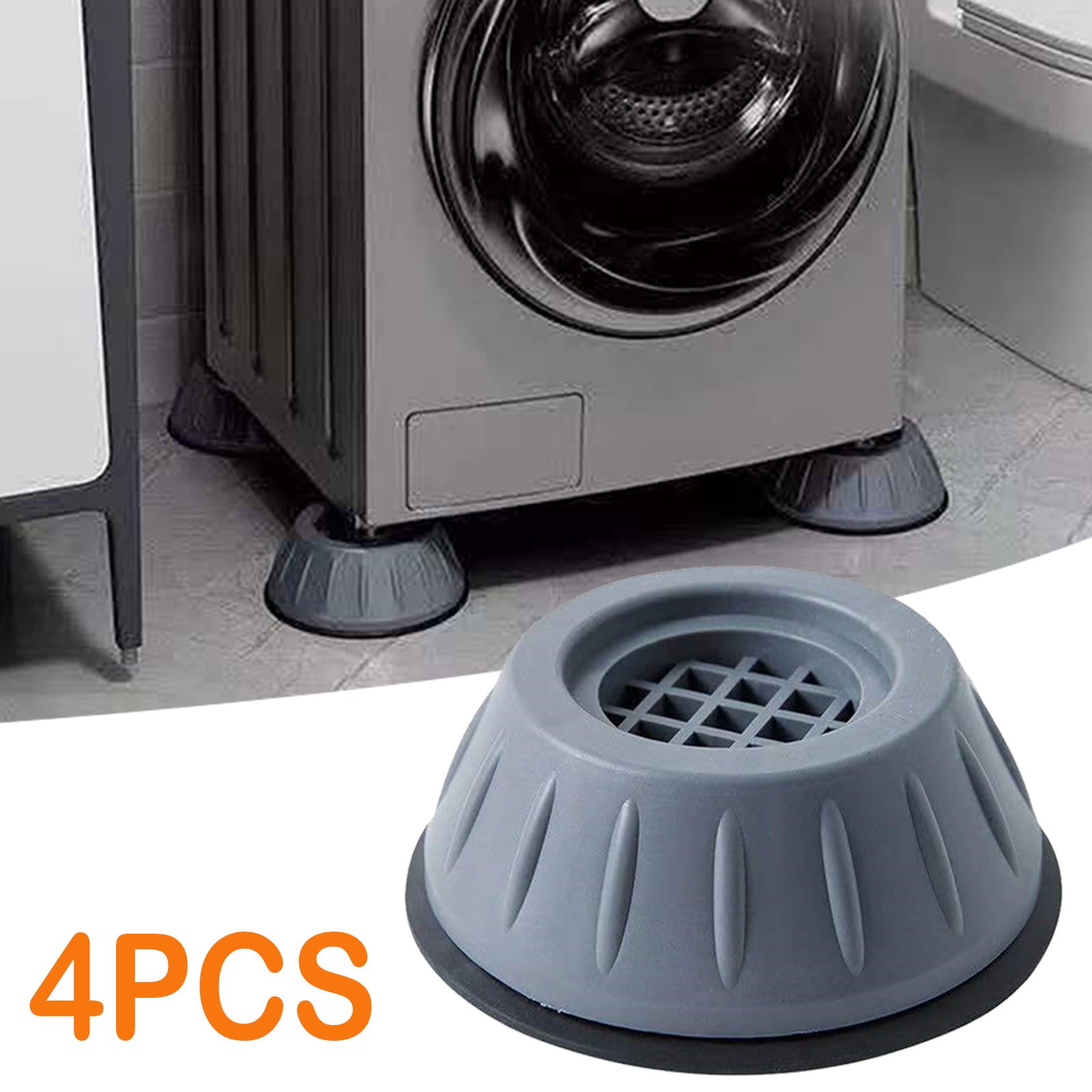 4Pcs Anti-slip And Noise-reducing Washing Machine Feet,Rubber Anti Vibration Shock Pad Washing Machine Noise Non-Slip Mute Moisture-Proof Mute,Fridge Washer Leveling Feet gray 