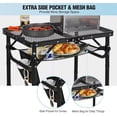 thumbnail image 4 of Folding Grill Table for Outside, Lightweight Portable Metal Aluminum Grill Stand Table for Camping Picnic Cooking BBQ with Adjustable Height Legs, 4 of 8