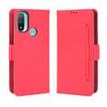 thumbnail image 1 of Case for Motorola MOTO E20 Cover Adjustable Detachable Card Holder Magnetic closure Leather Wallet Case - Red, 1 of 5
