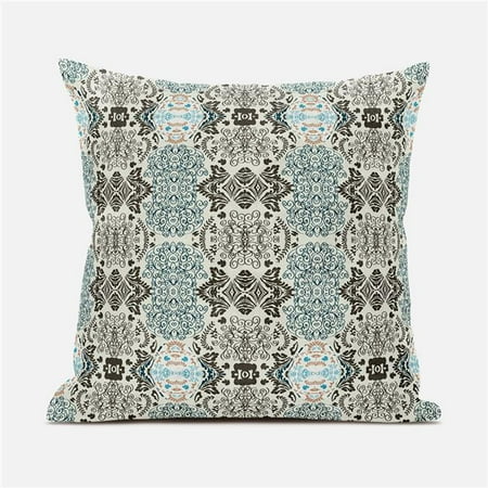 

Amrita Sen Designs CAPL809FSDS-BL-20x20 20 x 20 in. Carnival Geo Suede Blown & Closed Pillow - Off White & Brown