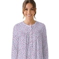 thumbnail image 3 of Aria Women’s Long Sleeve Stretch Velour 44" Sleepwear Nightgown, Sizes XS-5X, 3 of 6