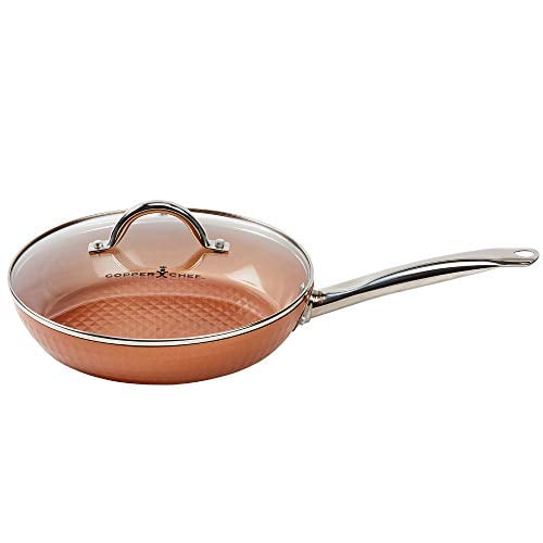 Copper Chef 10 Inch Diamond Fry Pan Round Frying Pan With Lid