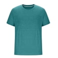 thumbnail image 3 of Ihhxva Men's Heathered Crewneck T-Shirt with Pocket Short Sleeve Soft Breathable Cotton Blend Casual Tee Solid Color Top for Daily Wear M-4XL, 3 of 10