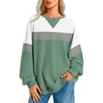 thumbnail image 2 of aidice Fall Sweatshirts for Women Loose Long Sleeve Crewneck Comfy Casual Color Block Pullover Tops, 2 of 5