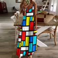thumbnail image 4 of Bauhaus-esque Robe Sans Manches Moderne Mi-Siècle 4 Robes Femmes Été 2024 Longue Robe Femmes Été, 4 of 5