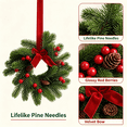 thumbnail image 5 of Small Christmas Wreath, Mr. Christmas Wreath,Christmas Wreath Door Hanger With Bow Ribbon Holiday Hanging Decoration For Front Door Wall Closet Fireplace Mantel Indoor Home Decor, 1 PC, 5 of 7