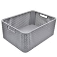 thumbnail image 2 of Paquete De 2 Cajas Organizadoras Duras Tipo Rattan Gris, 2 of 5