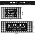 thumbnail image 2 of Kitchen Rugs and Mats Non Skid Washable Set of 2, Black White Buffalo Plaid Kitchen Runner Rug, Farmhouse Quotes Home Kitchen Floor Mat Under Sink Mat Throw Rug for Doormat, 2 of 6