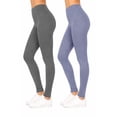 thumbnail image 2 of Women's High Waist Yoga Leggings, Full Length Stretch Pants, 2-Pack, 2 of 5