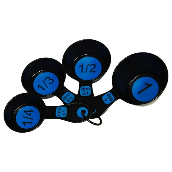 Chef Craft 42018 Easy to Read Plastic 10 Piece Blue and Black Measuring Cup and Spoon Set