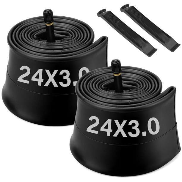 Tubo interior para bicicleta Midcos, 24 x 2.5/3.0 pulgadas, paquete de 2 con válvula Schrader