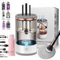 thumbnail image 1 of Makeup Brush Cleaner, 3 in 1 Electric Brush Cleaner, Electric Makeup Brush Cleaner - Automatic Spinning Cosmetic Tool for Deep Cleaning All Types of Brushes Set (Plug-in,White-b), 1 of 1