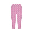 thumbnail image 5 of Feancey Womens Capri Leggings Tummy Control Yoga Pants Fashion Polka Dot Printed Workout Capris Stretch Casual High Waisted Skinny Tights Pink L, 5 of 6