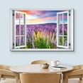 thumbnail image 3 of wall26 Canvas Print Wall Art Window View Lavender Flower Floral Botanical Sunset Wilderness Nature Photography Realism Scenic Landscape Colorful Multicolor for Living Room, Bedroom, Office - 24", 3 of 5