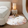 thumbnail image 3 of Summer Marine Life Round Area Rugs 3 ft, Watercolor Orange Starfish Ocean Bubble Washable Small Area Rug with Non-Slip Sturdy Edge Binding Round Front Door Mat Floor Carpet for Entryway, 3 of 9