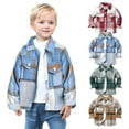 thumbnail image 2 of LZHGirlshop Toddler Long Sleeve Plaid Jacket Baby Boys Girls Button Down with Pocket Thick Shirt Fall Winter Coat for Kid,Red,9M, 2 of 6