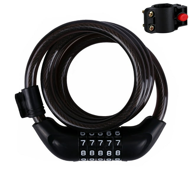 MKHSQHDG Today's Deals Lock Electric Vehicle Five Digit Password Lock Mountain Bike Bar Wire Ring Lock Riding Equipment