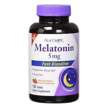 Natrol Melatonin 500mg Fast Dissolve Tablets Strawberry Flavor, 150 Ea, 3 Pack
