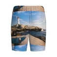 thumbnail image 2 of Haiem Lighthouse Men's Pajama Short with Soft Woven Cotton Elastic Waistband Sleep Short-Medium, 2 of 9