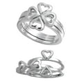 thumbnail image 2 of 925 Sterling Silver Stackable Four Leaf Clover Heart Ring Size 11, 2 of 3