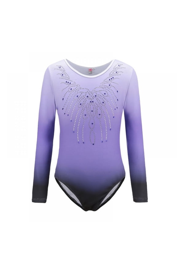 Girls Leotards Gymnastic Ballet Onesies Stretchy Colorful Shiny Dancewear Leotard for Kid Girl, 5-12 Years