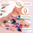 thumbnail image 3 of Uxcell 50Pcs Horse Eye Shape Rhinestones Glass Point Back Beads for Jewelry Making, Pink Gold 6x12mm, 3 of 6