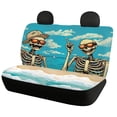 thumbnail image 5 of Uourmeti Rear Bench Seat Cover for Interior Auto Interior, Skeleton Beach Theme 2 Pcs Set Car Back Seat Covers Durable Non-Slip, 5 of 7