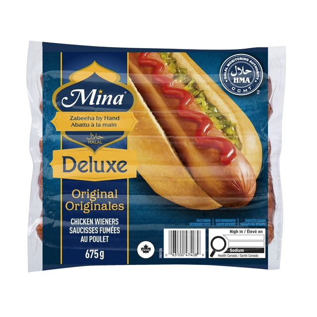 Mina Halal Deluxe Original Chicken Wieners, 675 g