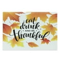 thumbnail image 1 of Saying Cutting Board, Falling Tree Leaves Autumn Season Theme Eat Drink Be Thankful, Decorative Tempered Glass Cutting and Serving Board, Large Size, Burnt Orange Orange, by Ambesonne, 1 of 1