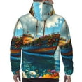 thumbnail image 7 of Lsque Floral Ship On Ocean Pattern Casual Men's Hoodie,Hooded Sweatshirt with Kangaroo Pocket,Pullover Hoodie-3X-Large, 7 of 7