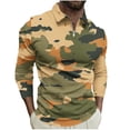 thumbnail image 2 of Blusa y camisa de manga larga con cuello vuelto para hombre, jersey de solapa con cremallera y manga larga, blusa informal estampada para San Valentín, poliéster para hombre, 2 of 5