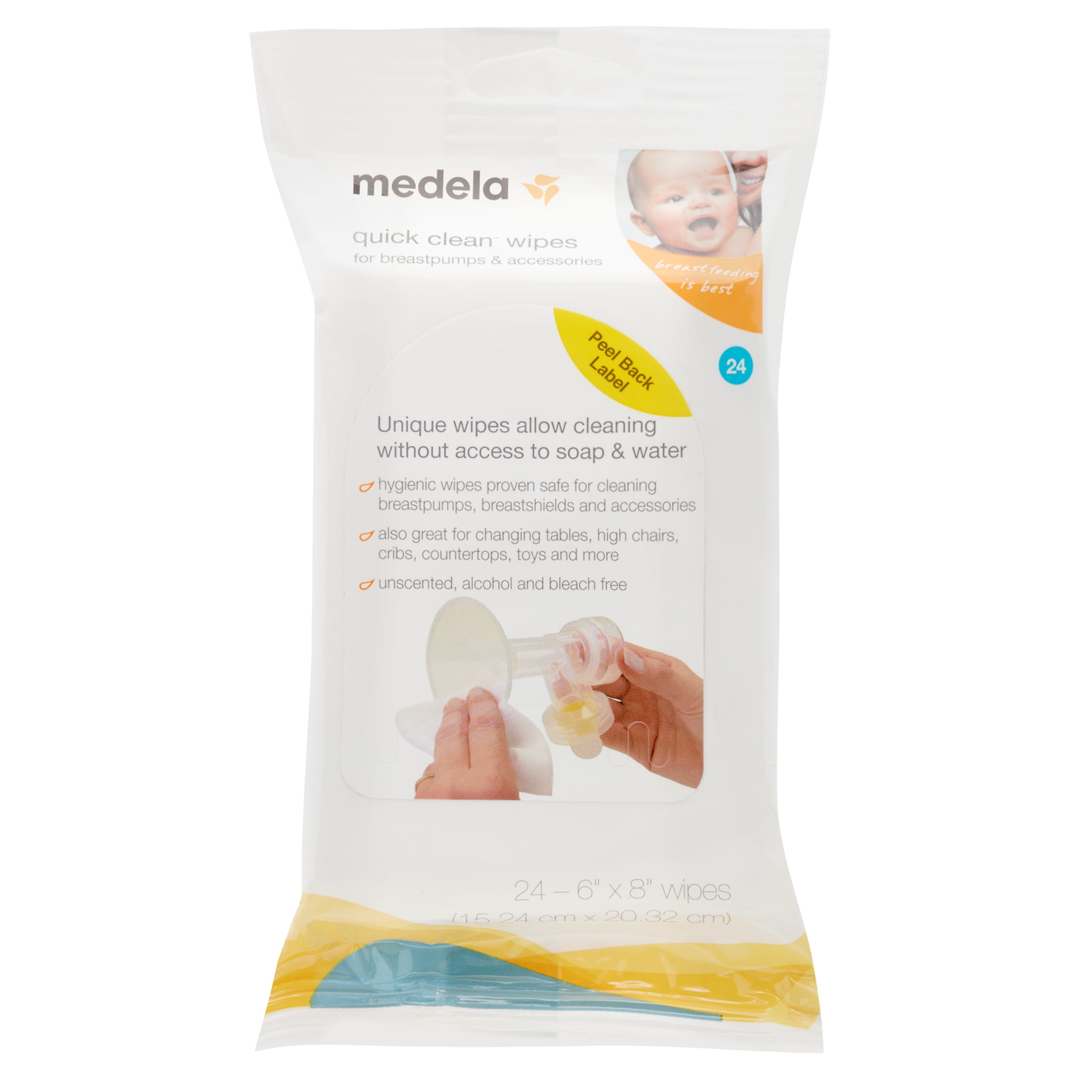 Medela Quick Clean Breast Pump and Accessory Wipes (30ct Resealable Pack)