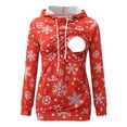 thumbnail image 2 of Youmylove Christmas Women Maternity Long Sleeve Nursing Tops Breastfeeding Hoodies Sweatshirt With Pockets Comfy, 2 of 6