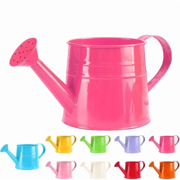 1 Gallon Watering Can - Garden Watering Can for Indoor & Outdoor Plants - Metal Water Can with Sprinkler Head - Large Water Pot(Hot Pink)