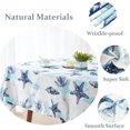 thumbnail image 4 of Coastal Nautical Tablecloth Beach Ocean Themed Starfish Coral Table Cloth for Rectangle Tables Underwater Sea Life Waterproof Resistant Table Covers for Kitchen Dining/Party, Blue, 60x120, 4 of 6