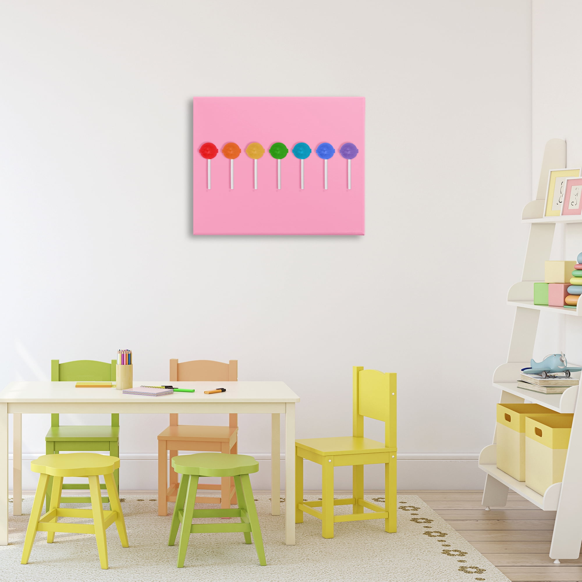 Stupell Industries Row of Rainbow Lollipops Canvas Wall Art, design by LISH Creative