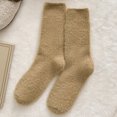 thumbnail image 2 of HNMKIU Women's Mid Calf Winter Home Socks Soft Velvet Thermal for Sleeping and Lounging Comfort Gold,One Size, 2 of 3