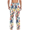 thumbnail image 4 of FORMRS Mens Pajama Pants with Pockets Cotton Sleepwear Lounge Bottoms Sizes S-2XL, Red Japanese Floral Pattern, 4 of 7