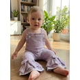 thumbnail image 6 of Cenuakty 6M-4T Toddler Baby Girl Jumpsuit Summer Cute Sleeveless Contrast Color Bow Decor Bell Bottom Waffle Overall Pants, 6 of 9