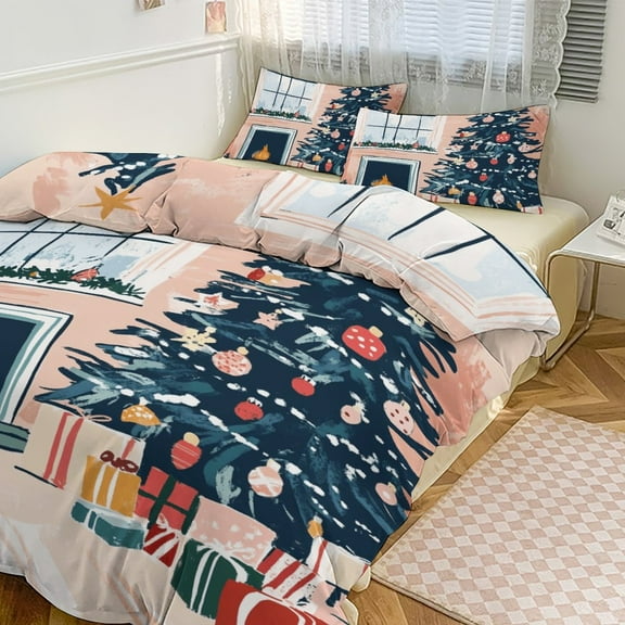 Christmas Tree (50) Duvet Cover Set Bedding Set Polyester Quilt Cover for Bedroom Decoration