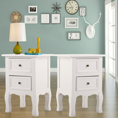 Wood Nightstands With Drawers Topcobe Night Stand Set of 2, End Table with Drawer, Wood Nightstand for Bedroom, Living Room, Dining Room Furniture (13.8