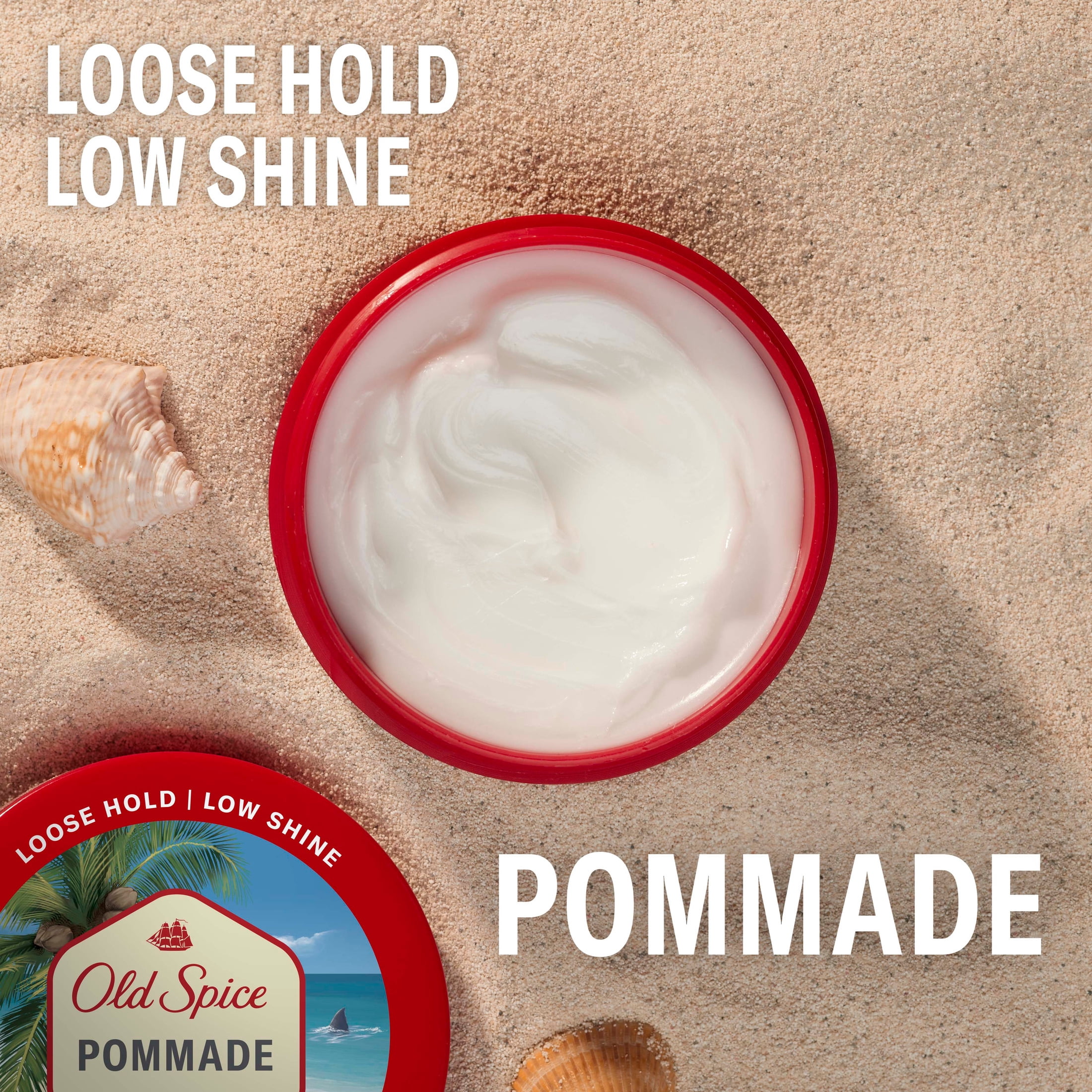 (3 pack) Old Spice Fiji Hair Styling Pomade for Men, Loose Hold, Low Shine, 2.22 oz